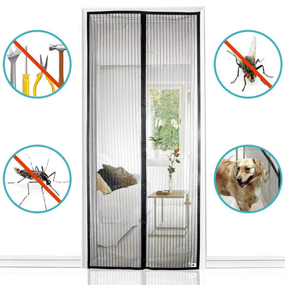 Moskitonetz für Türen – Effektiver Insektenschutz mit Magnetverschluss, universell einsetzbar, waschbar