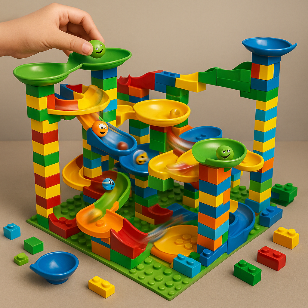 Murmelbahn Kinder Bauspielzeug Bunt Kunststoff 3