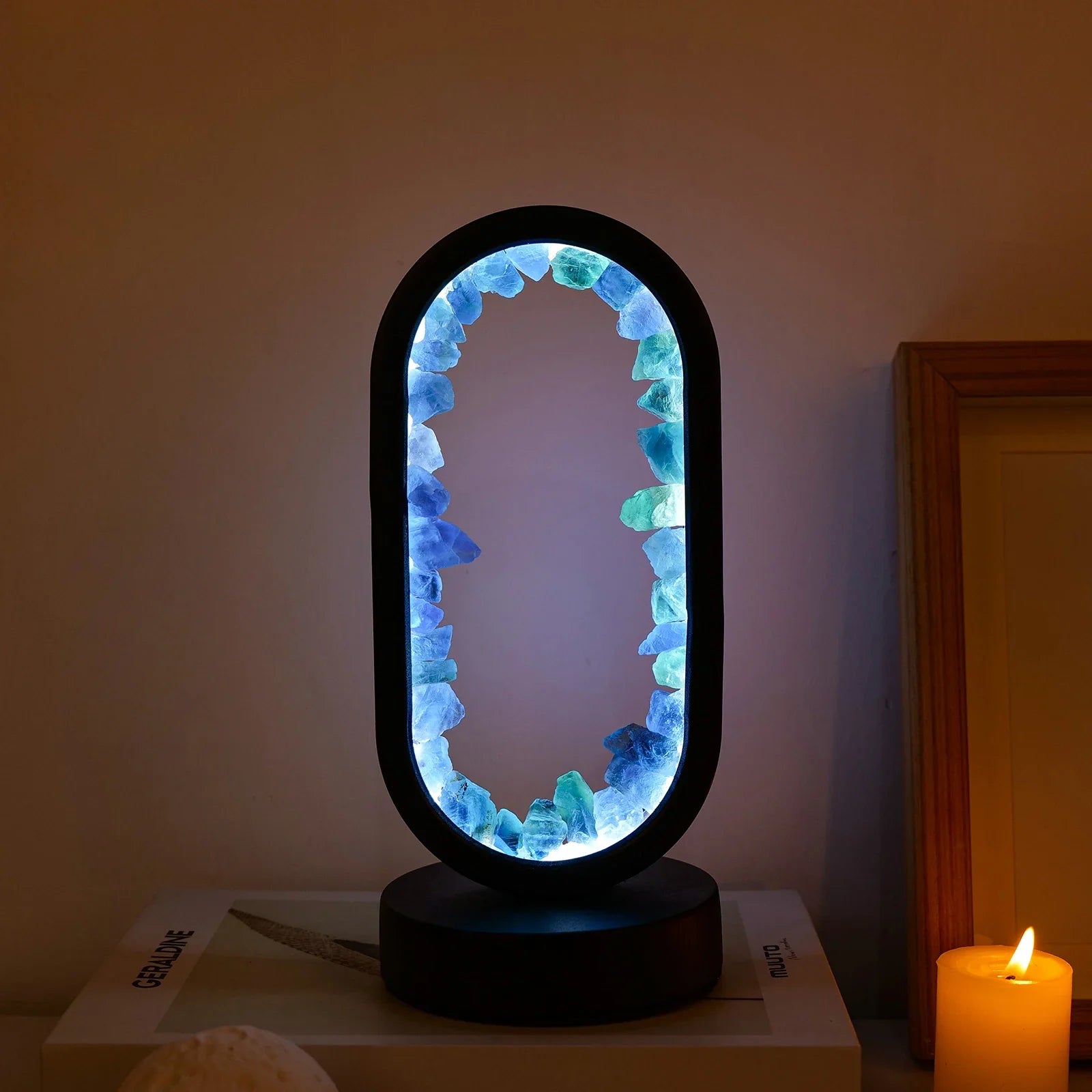 Natürliche Amethyst Lampe – Handgefertigte Entspannungs- und Meditationslampe in Lila für Innenräume