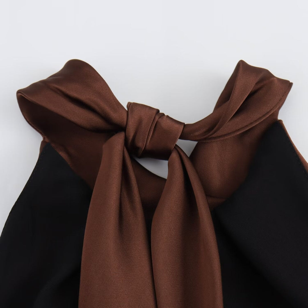 Damen Maxikleid | Schmale Passform mit Neckholder | Offenes Rückendesign | Eleganter Anlasslook