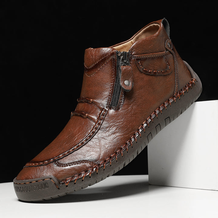 Herren Schuhe Slip-On Reißverschluss Freizeitschuhe | Flach