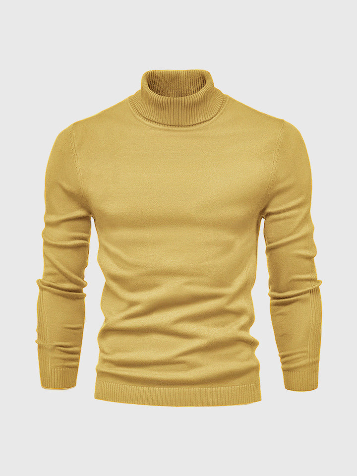 Pull homme à manches longues col montant | Coupe ajustée