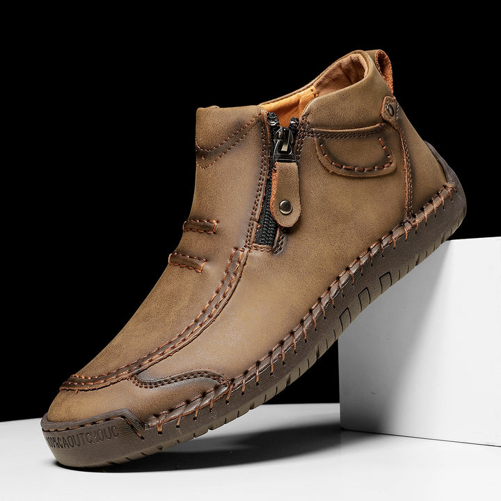 Herren Schuhe Slip-On Reißverschluss Freizeitschuhe | Flach