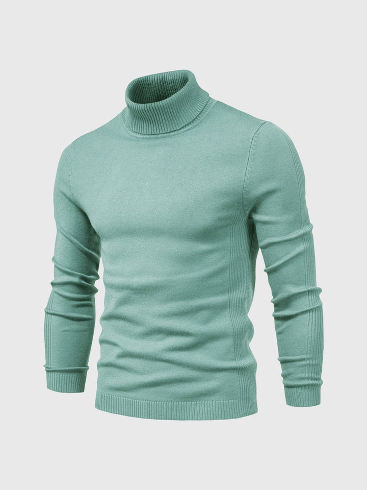 Pull homme à manches longues col montant | Coupe ajustée