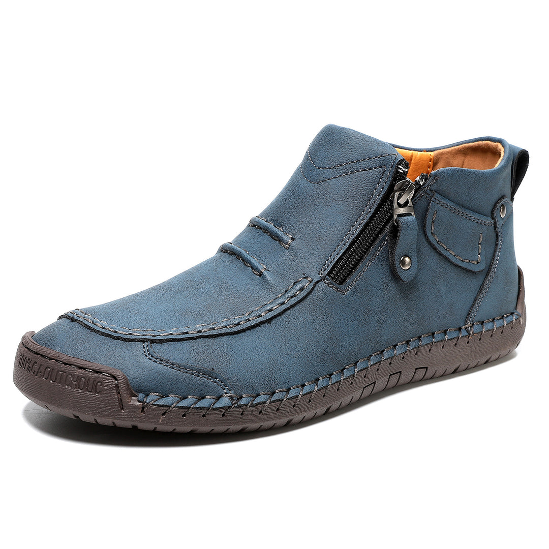 Herren Schuhe Slip-On Reißverschluss Freizeitschuhe | Flach
