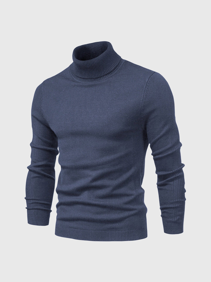 Pull homme à manches longues col montant | Coupe ajustée