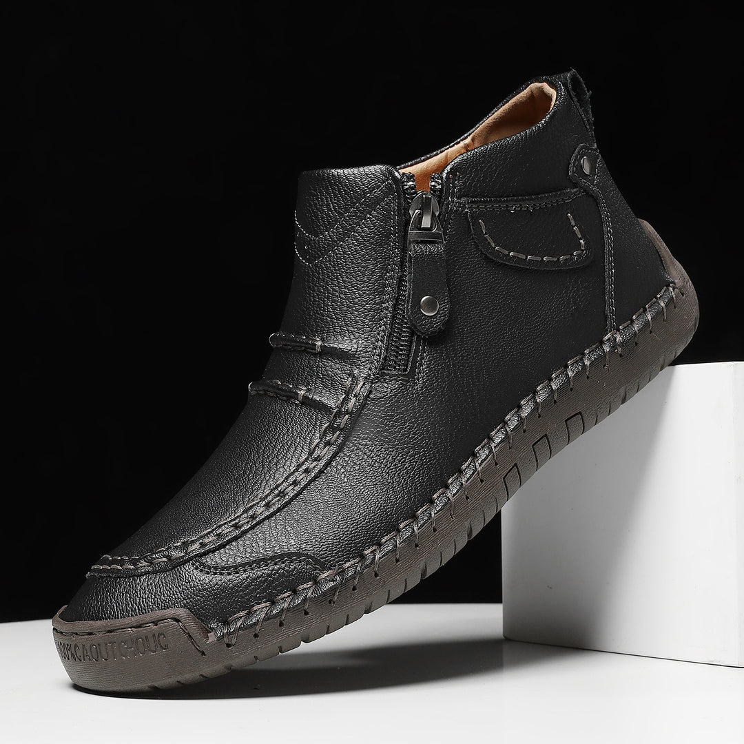 Herren Schuhe Slip-On Reißverschluss Freizeitschuhe | Flach