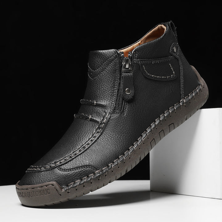 Herren Schuhe Slip-On Reißverschluss Freizeitschuhe | Flach