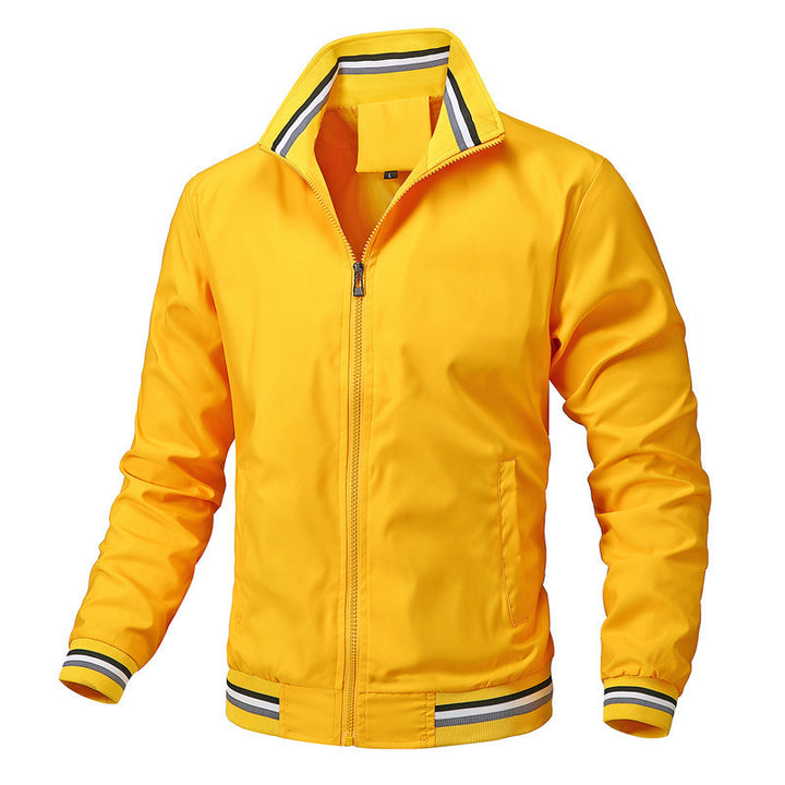 Veste homme à manches longues col montant zippée | Côtelée