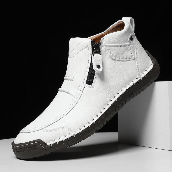 Herren Schuhe Slip-On Reißverschluss Freizeitschuhe | Flach