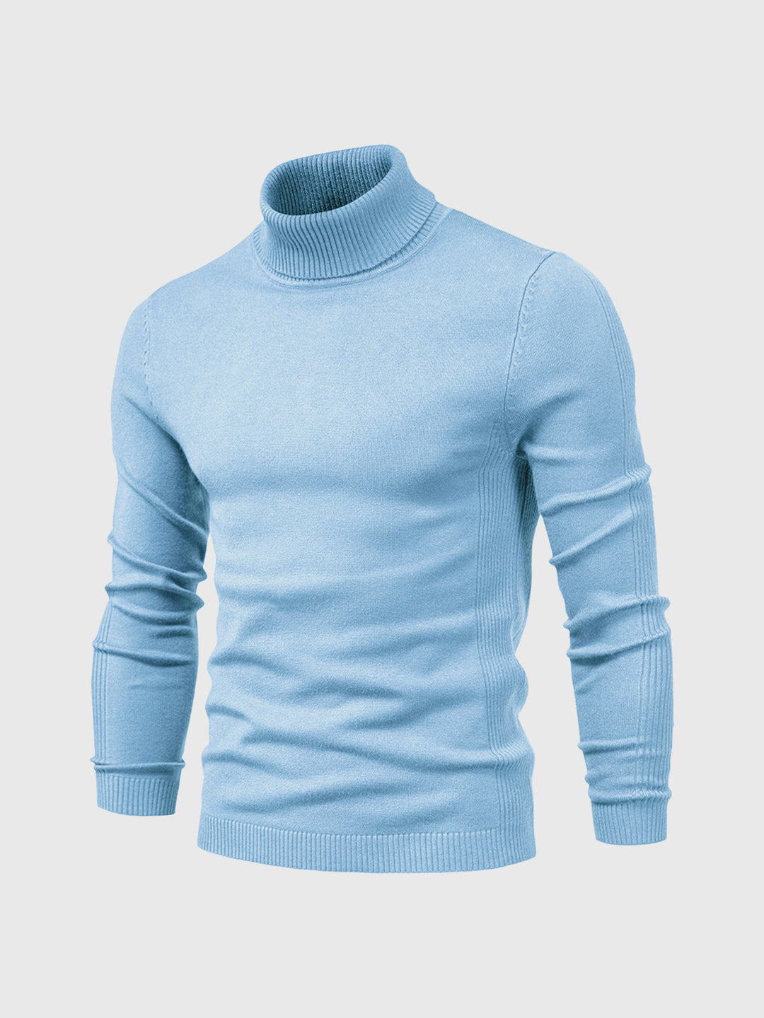 Pull homme à manches longues col montant | Coupe ajustée