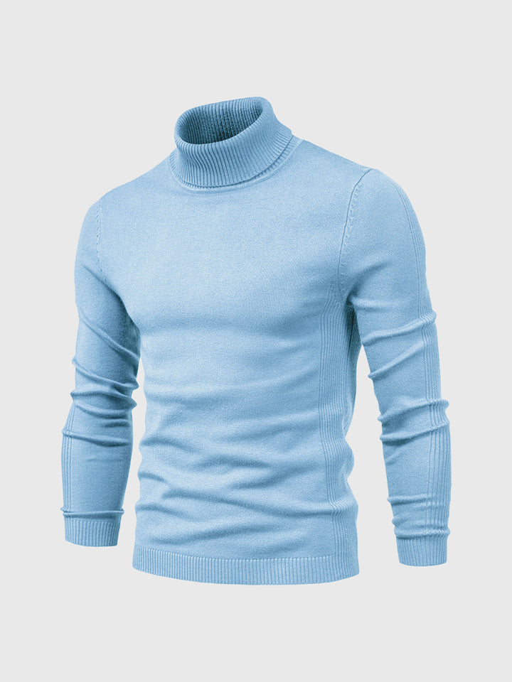 Pull homme à manches longues col montant | Coupe ajustée
