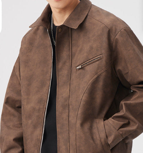 Veste homme à manches longues avec col et fermeture éclair | Coupe longue