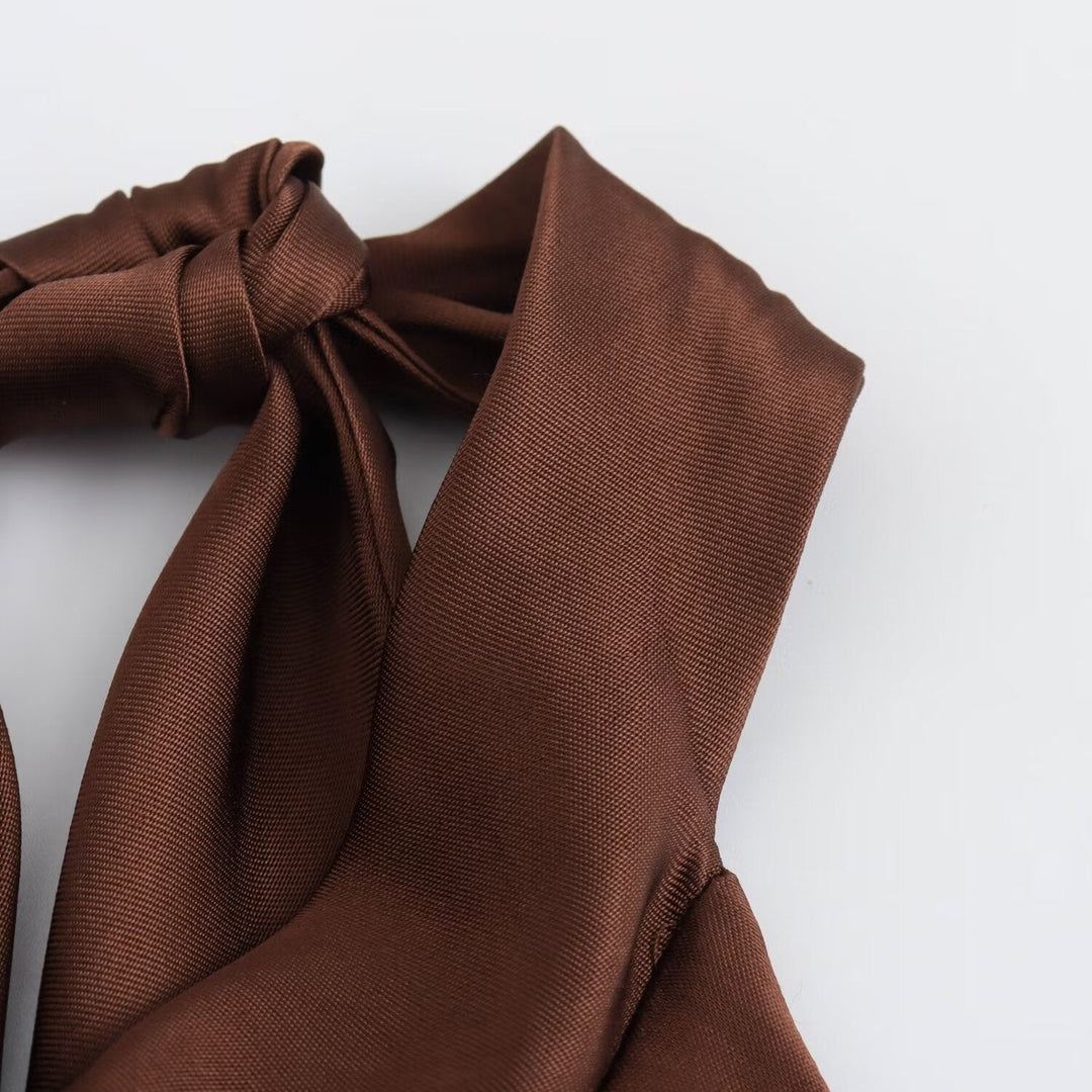 Damen Maxikleid | Schmale Passform mit Neckholder | Offenes Rückendesign | Eleganter Anlasslook