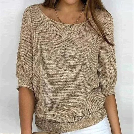 Oberteile Damen | Cosy Knit Top für Damen, Alle Jahreszeiten, Stil und Komfort