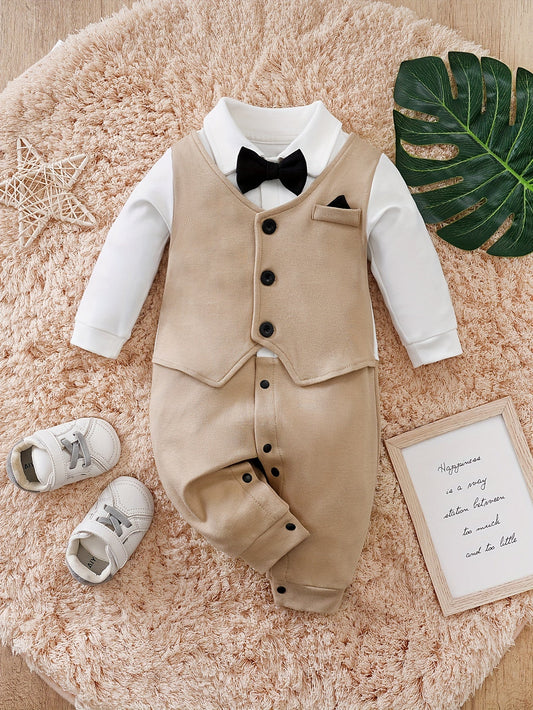 Olindo Gentleman Romper – Schicker Babyanzug mit Fliege