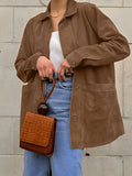 Oversize-Jacke mit Knopfleiste für Damen – Mittellanger Mantel mit lockerer Passform für Frühling und Herbst