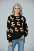 Oversized-Strickpullover für Damen mit Jacquardmuster und Hirschmotiv 2