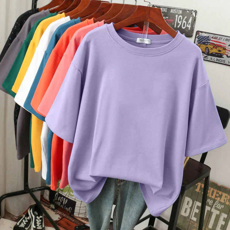 Oversized T-Shirt – Bequemes Oversized Sleepshirt mit Rundhalsausschnitt in verschiedenen Farben
