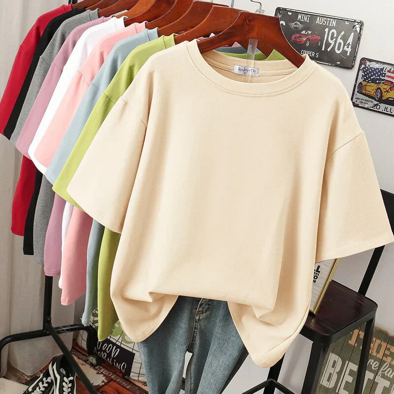 Oversized T-Shirt – Bequemes Oversized Sleepshirt mit Rundhalsausschnitt in verschiedenen Farben