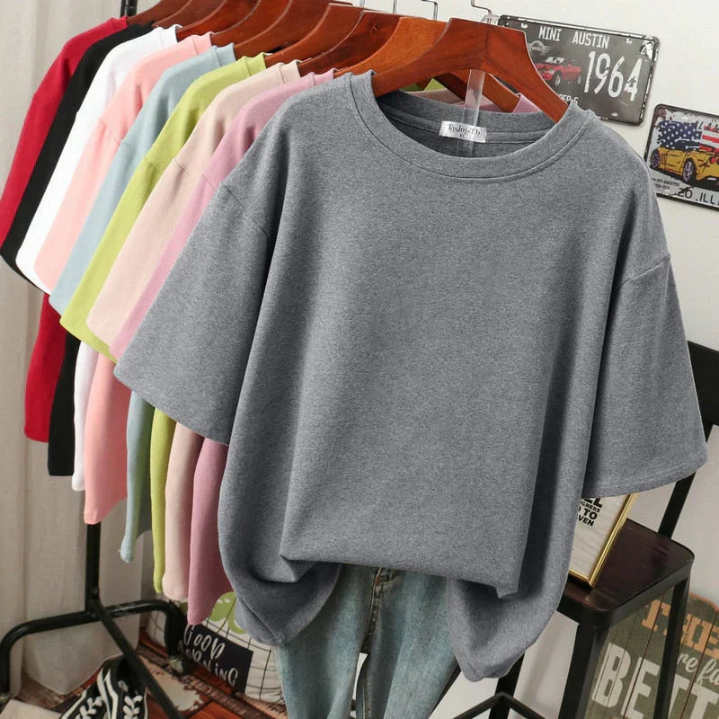 Oversized T-Shirt – Bequemes Oversized Sleepshirt mit Rundhalsausschnitt in verschiedenen Farben