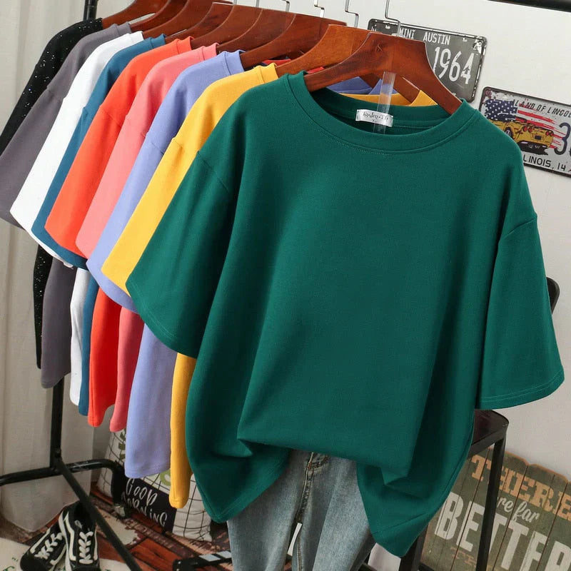 Oversized T-Shirt – Bequemes Oversized Sleepshirt mit Rundhalsausschnitt in verschiedenen Farben