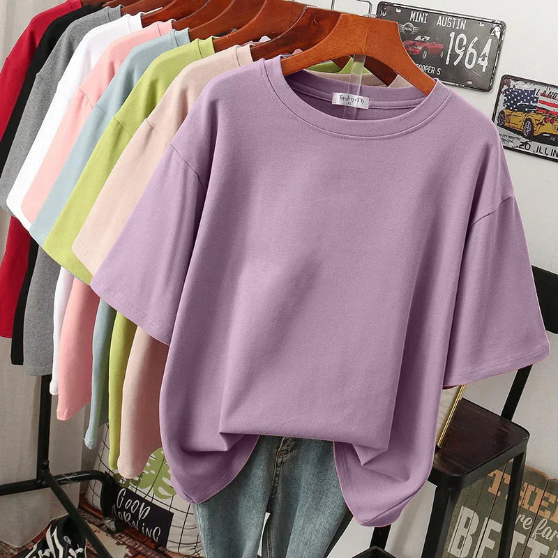 Oversized T-Shirt – Bequemes Oversized Sleepshirt mit Rundhalsausschnitt in verschiedenen Farben
