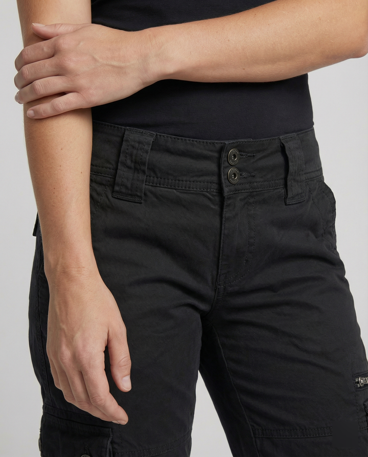 Damen Schmale Passform Cargo Hose | Mehrtaschen Design