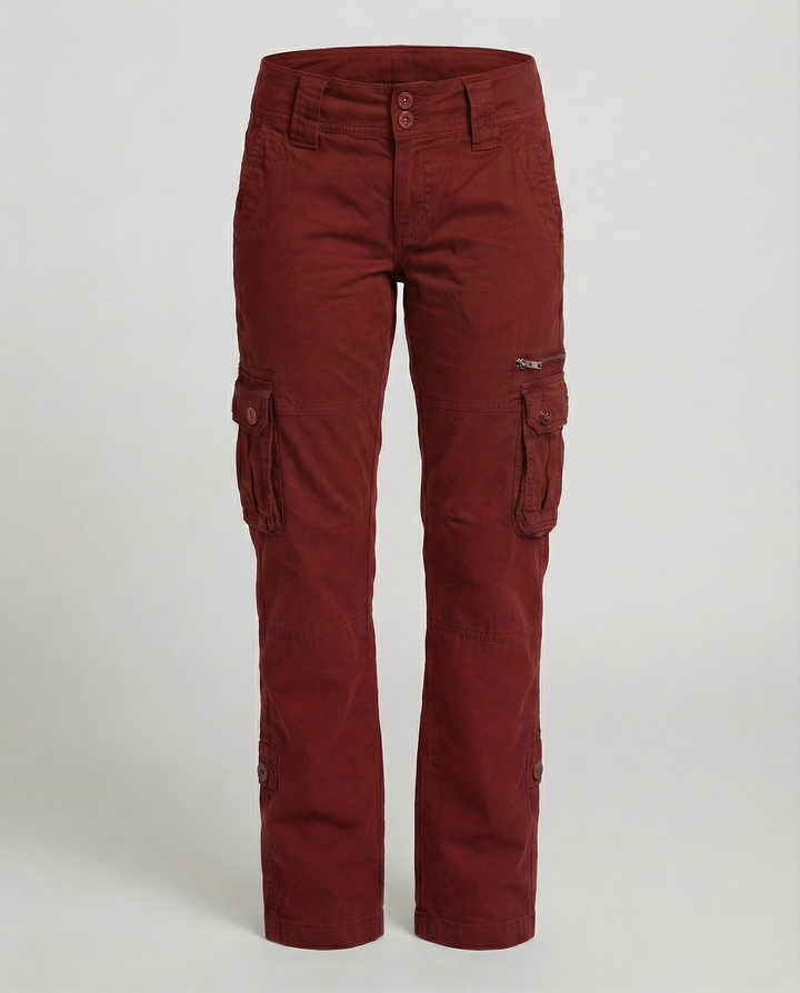 Damen Schmale Passform Cargo Hose | Mehrtaschen Design