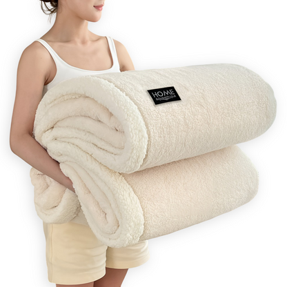 Plüsch Doppel Schicht Faux Schafsfell Kusheldecke - Weiche und Warme Grau & Weiße Streifen Decke 10