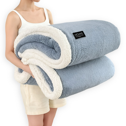 Plüsch Doppel Schicht Faux Schafsfell Kusheldecke - Weiche und Warme Grau & Weiße Streifen Decke 12