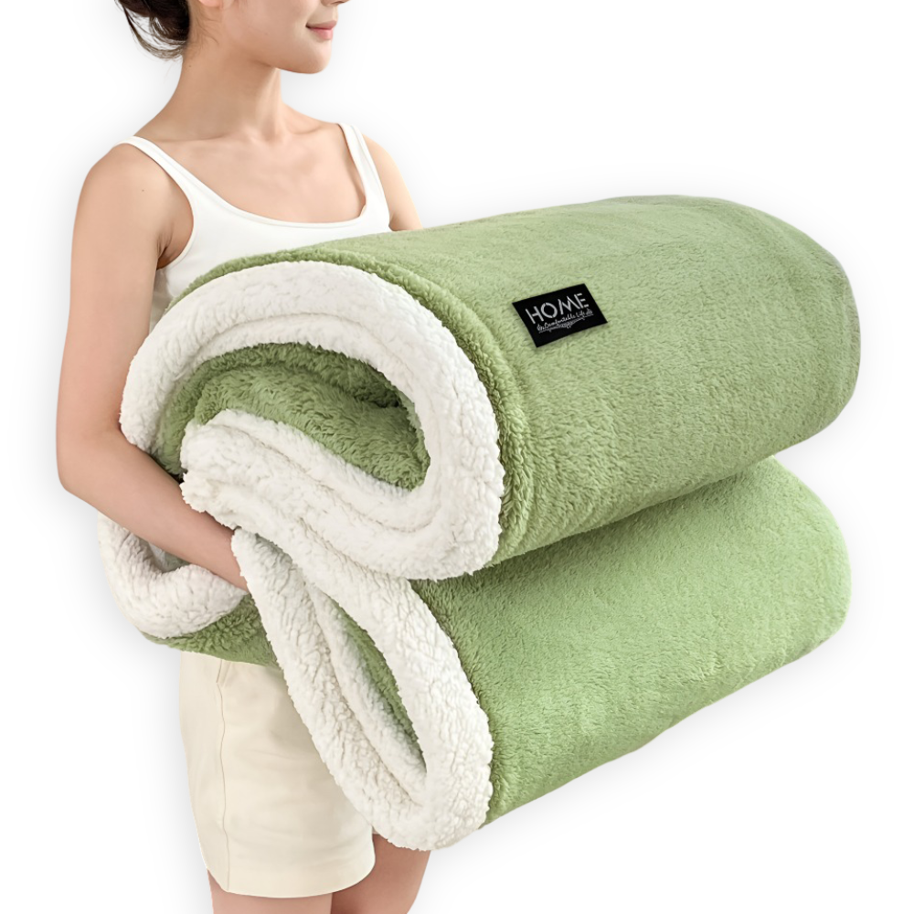 Plüsch Doppel Schicht Faux Schafsfell Kusheldecke - Weiche und Warme Grau & Weiße Streifen Decke 9