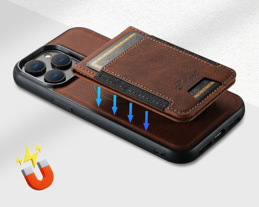 Premium Kunstleder – Handyhülle aus Kunstleder mit Kartenhalter und MagSafe-Kompatibilität