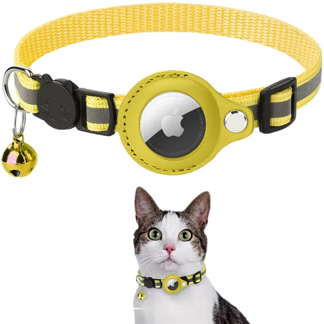 Premium Katzenhalsband mit AirTag-Integration – Verstellbar, Wetterfest, Reflektierend, für präzise Standortverfolgung