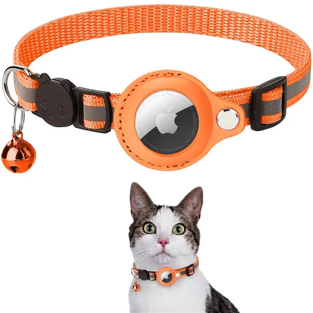 Premium Katzenhalsband mit AirTag-Integration – Verstellbar, Wetterfest, Reflektierend, für präzise Standortverfolgung