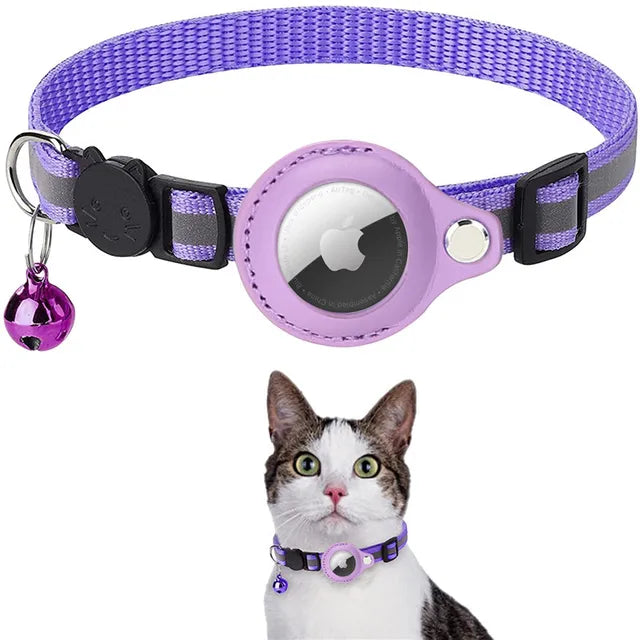 Premium Katzenhalsband mit AirTag-Integration – Verstellbar, Wetterfest, Reflektierend, für präzise Standortverfolgung