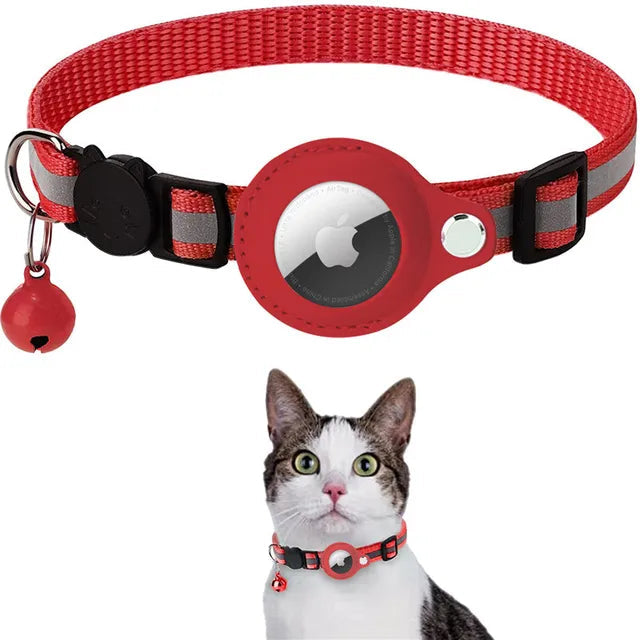 Premium Katzenhalsband mit AirTag-Integration – Verstellbar, Wetterfest, Reflektierend, für präzise Standortverfolgung