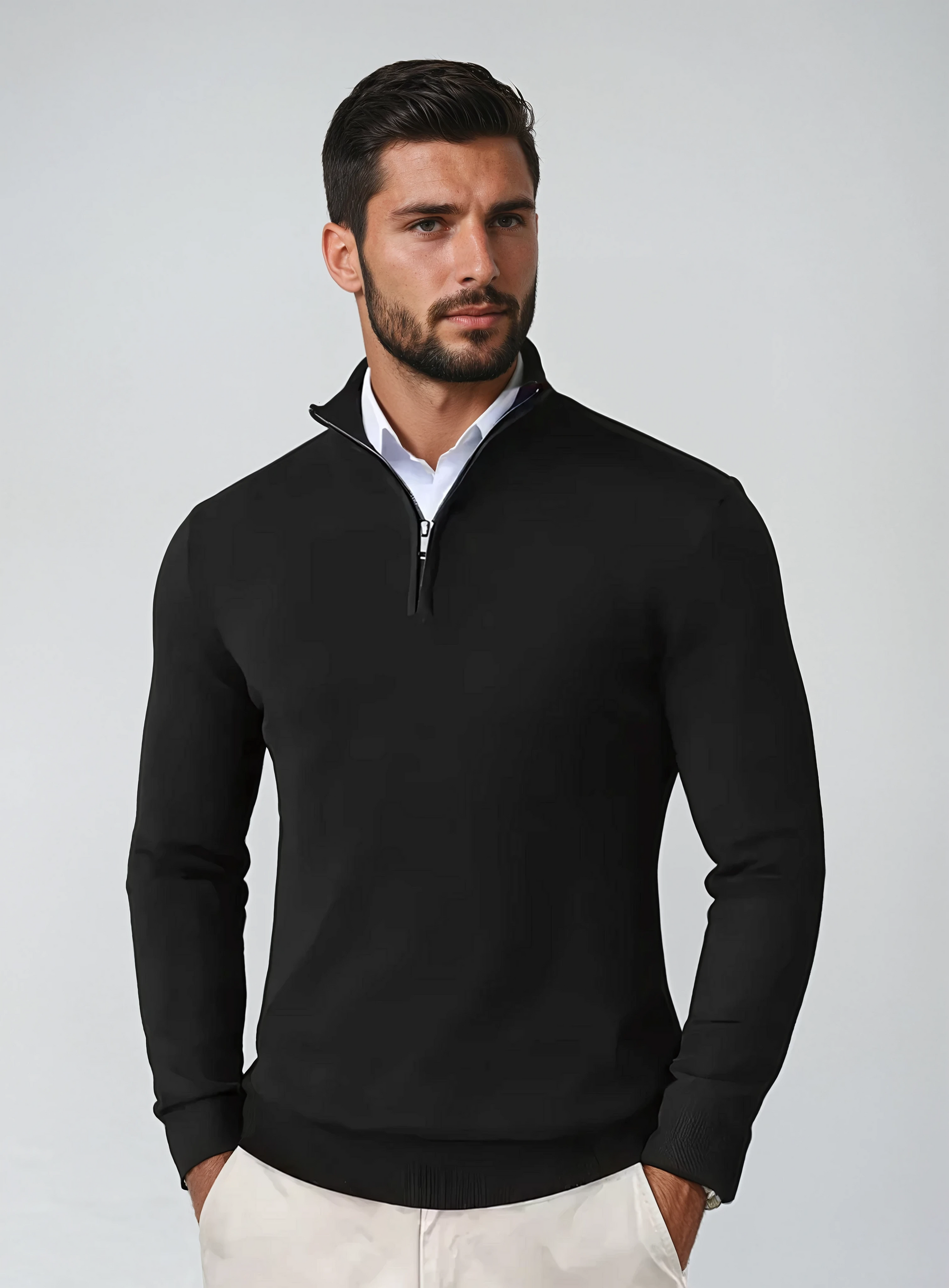 Premium | Herren-Pullover mit Reißverschluss