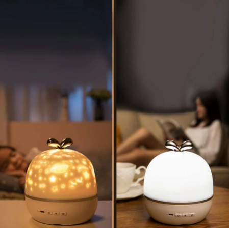 Projektor für Nachtlicht mit Fernbedienung – 360° Drehung, 3 Farben, Beruhigende Atmosphäre im Kinderzimmer