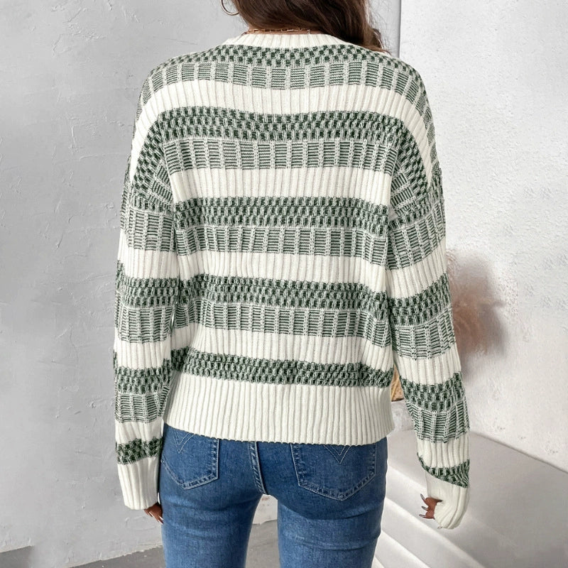 Pullover Damen | Herbst/Winter Damenmode mit Entspannter Passform und Rundhalsausschnitt