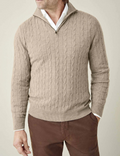Zip-Pullover – Zopfmuster und regulierbare Wärme