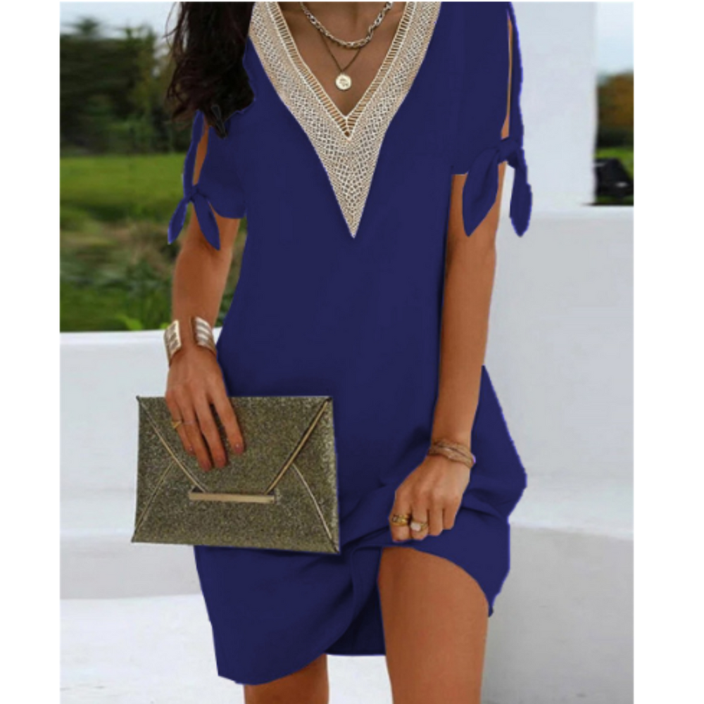 Rachelle | Boho-Sommerkleid für Damen mit kurzen Ärmeln und V-Ausschnitt | Mini 1