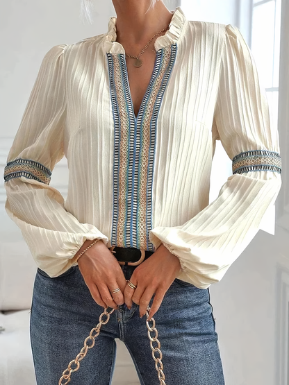 Renata – Atemberaubende Bluse mit V-Ausschnitt 0
