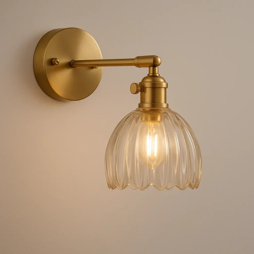 Retro-Wandleuchte | Tulpenförmiges Glasdesign | Elegante Beleuchtung 