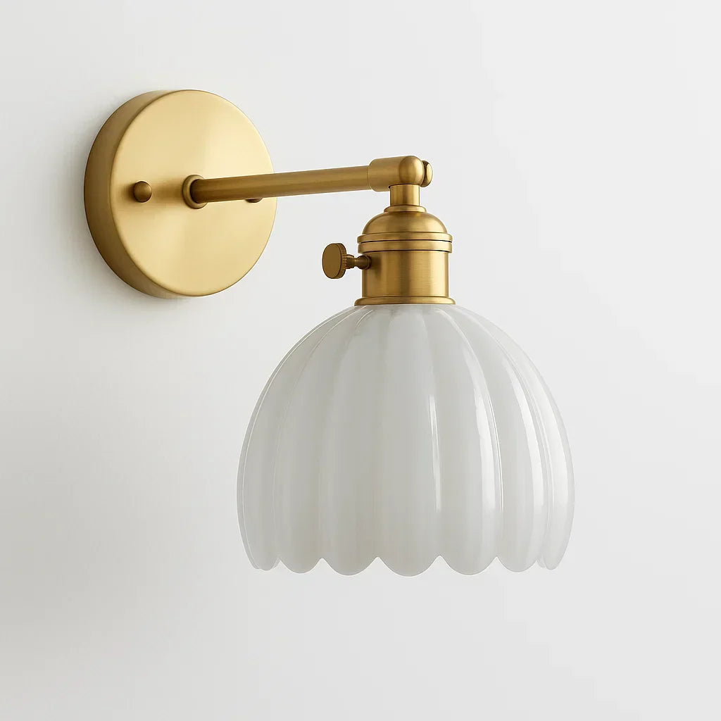 Retro-Wandleuchte | Tulpenförmiges Glasdesign | Elegante Beleuchtung 