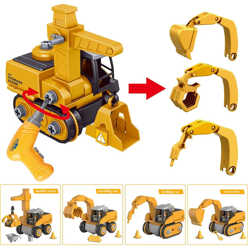 Robustes Spielzeugset für Kinder zum Thema Baustelle – kreatives Technikset mit vielfältigen Baumöglichkeiten