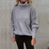Damen Rollkragenpullover – Oversize-Passform – Lange Ärmel mit Knöpfen