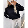 Damen Rollkragenpullover – Oversize-Passform – Lange Ärmel mit Knöpfen
