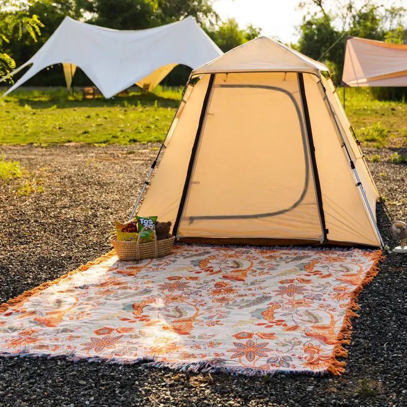 Rustikale Boho-Decke mit Blumenmuster | 100 % Baumwolle 8