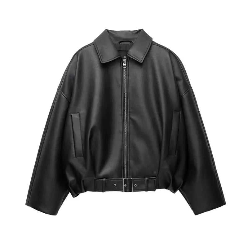 Damen Reißverschluss Kragen Jacke Langarm | Oversize